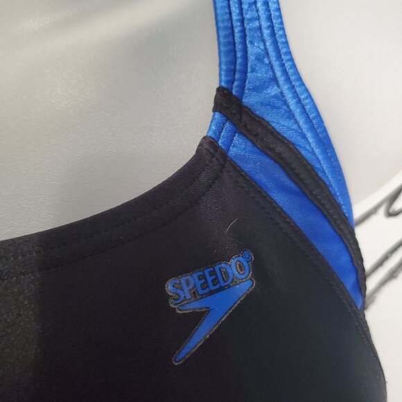 Speedo Black & Blue Quantum Splice One Piece Swimsuit, S - Picture 4 of 6